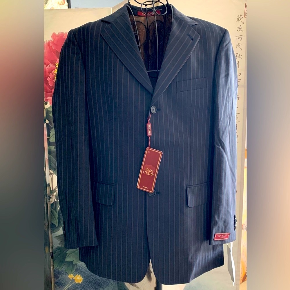 Men’s pinstriped wool suit